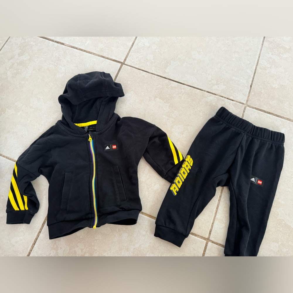 Adidas Black and Yellow Tracksuit for Kids